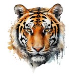 Sticker Dcoration Murale - Tte de Tigre