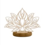 Dcoration  poser  Fleur de Lotus en bois