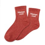 Chaussettes paillet�es � Maman Cool � Rouge � Taille unique