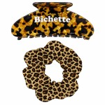 Pince � cheveux et chouchou l�opard Bichette