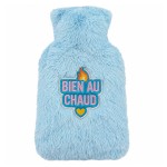 Bouillotte � eau peluche Bien au chaud bleu ciel 27 cm