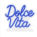 Lampe LED effet n�on Dolce Vita bleue USB 20 � 23 cm