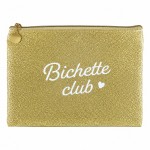 Pochette plate paillet�e � Bichette Club � 24 � 17 cm