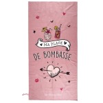 Serviette de Plage Microfibre Ma Place de Bombasse rose