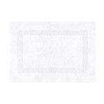 Tapis de bain en coton ultra moelleux  Blanc  50 x 80 cm