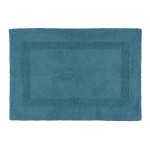 Tapis de bain en coton ultra moelleux bleu ptrole 50 x 80 cm