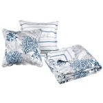 Boutis Quiberon Bleu et Gris avec 2 taies assorties 240  220 cm