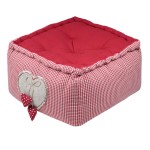 Coussin de sol Marianne  Motif Vichy Rouge