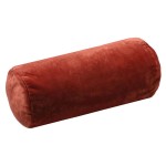 Coussin polochon dhoussable en maille doudou terracotta