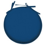 Coussin de chaise rond Nelson bleu 40 cm