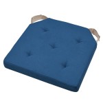 Galette de chaise carr�e bleue 38 x 38 cm