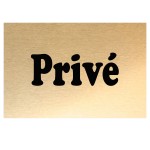 Plaque de porte mtal or  Priv  CBKration