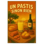 Plaque en mtal Un pastis sinon rien  30,5 x 20 cm