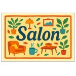 Plaque de Porte en Mtal Salon
