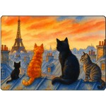 Planche  dcouper chats sur les toits de Paris