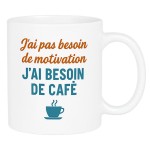 Mug en cramique jai besoin de caf  350 ml