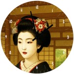 Horloge Geisha en verre
