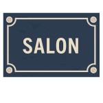 Plaque de Porte en Mtal  Salon - Style plaque de rue