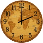 Horloge en verre Mappemonde Ancienne � � 29 cm