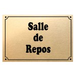 Plaque de porte mtal or  salle de repos  CBKration