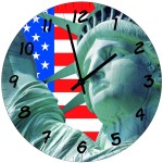 Horloge Ronde Statue de la Libert  29 cm