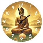 Horloge Ronde en verre sagesse de Bouddha CBKreation 29 cm