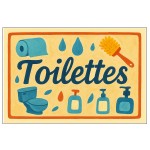 Plaque de Porte en Mtal Toilettes