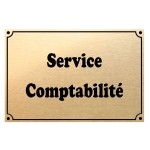 Plaque de porte mtal or  service comptabilit  CBKration