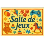 Plaque de Porte en Mtal Salle de Jeux
