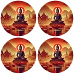 Dessous de verres rouges sagesses de bouddha by Cbkreation