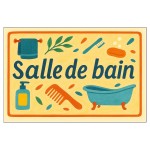 Plaque de Porte en Mtal Salle de bain