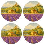 Set de 4 dessous de verres Provence  Paysage de lavande   9,5
