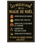 Plaque mtal Les rgles dor de la magie de Nol  30,5 x 20 cm