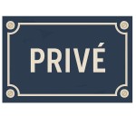 Plaque de Porte en Mtal  Priv - Style plaque de rue