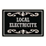 Plaque de porte en mtal Local lectricit  CBKration