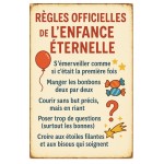 Plaque mtal Rgles officielles de lenfance ternelle