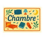 Plaque de Porte en Mtal  Chambre
