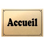 Plaque de porte mtal or  accueil  CBKration