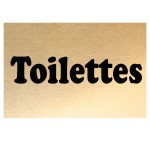 Plaque de porte mtal or  Toilettes  CBKration