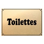 Plaque de porte mtal or  Toilettes  CBKration