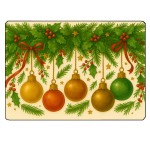 Planche  dcouper Nol  Boules et feuillage  28,5  20 cm