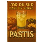 Plaque Mtal  Pastis  LOr du Sud dans un Verre  CBKration