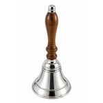 Cloche de table en laiton nickel� et bois 16 cm