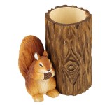 Pot � crayons �cureuil en bois avec taille-crayon int�gr� 12 cm
