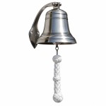 Cloche marine laiton �tam� � 15 cm hauteur 34 cm avec corde