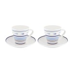 Duo de tasses  expresso motif rose des vents