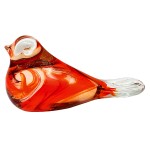 Presse-papier oiseau en verre orange