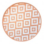 Set de table rond en feuilles de Bambou tresse - Beige et Blanc