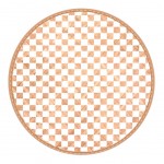 Set de table rond en feuilles de Bambou tresse - Beige et Blanc