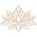 Dcoration murale Lotus en bois 70 cm